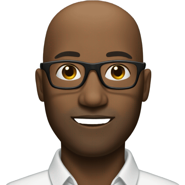 New York black bald guy with glasses  emoji