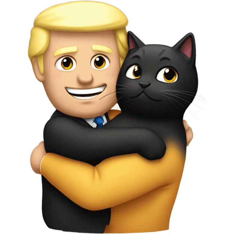 trump hugging black cat emoji