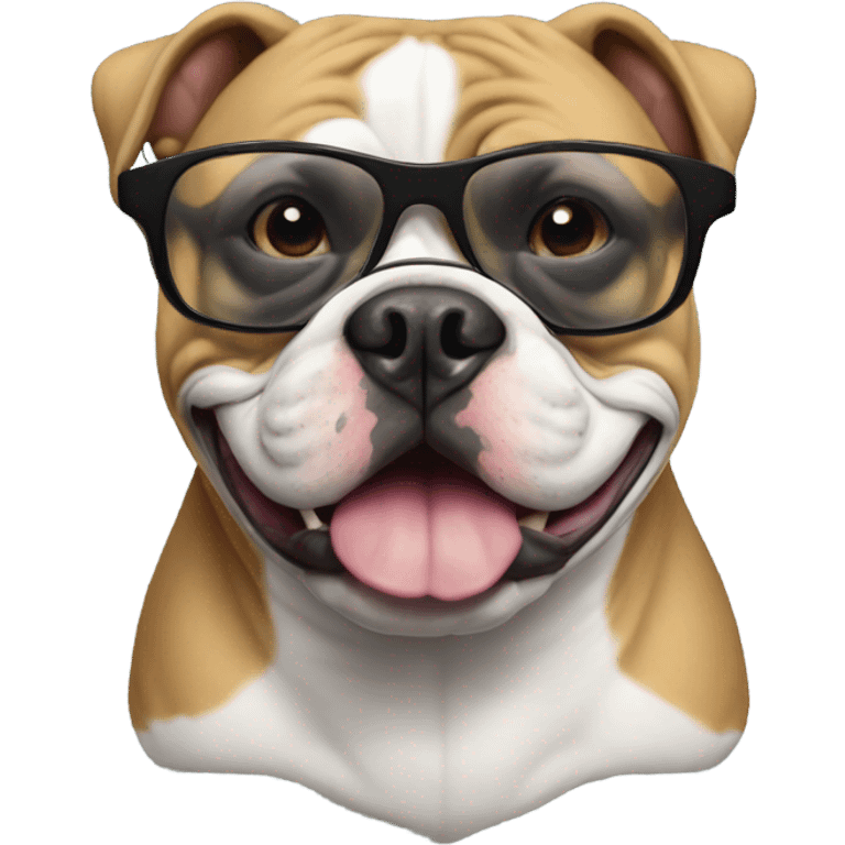 Black American Bully with tinted glasses emoji