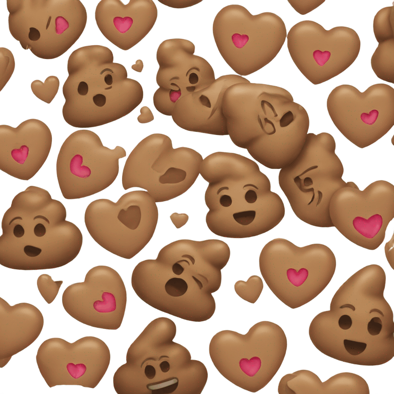 Poop with hearts emoji