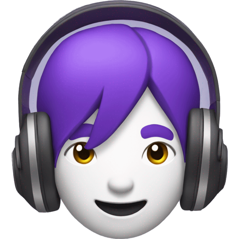 3d purple character with headphones emoji