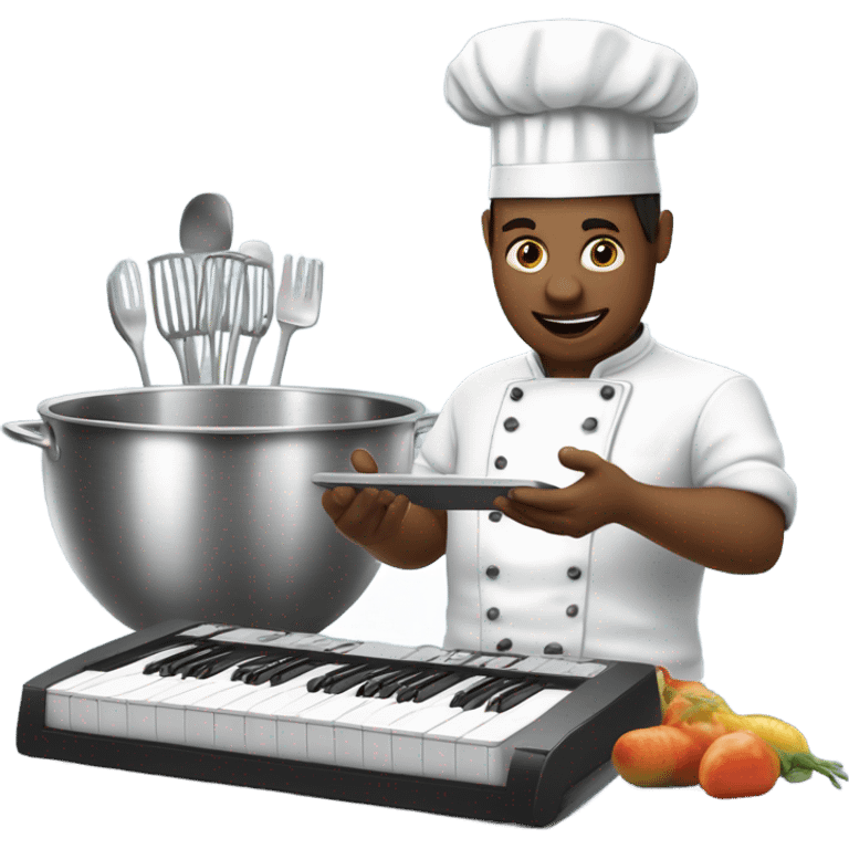 Chef producing music emoji