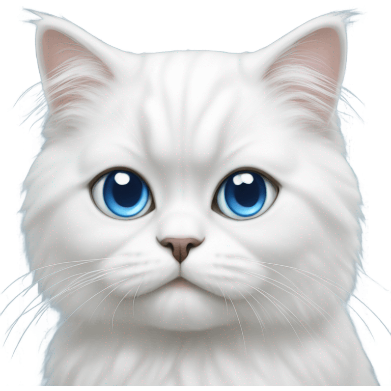 White persian cat blue eyes collection emoji