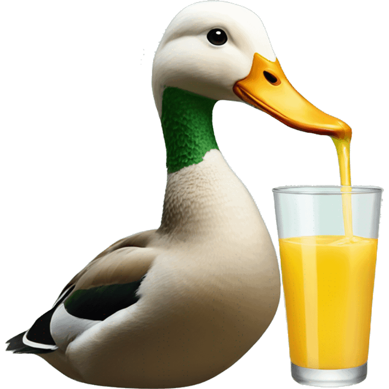 duck drinking juice emoji