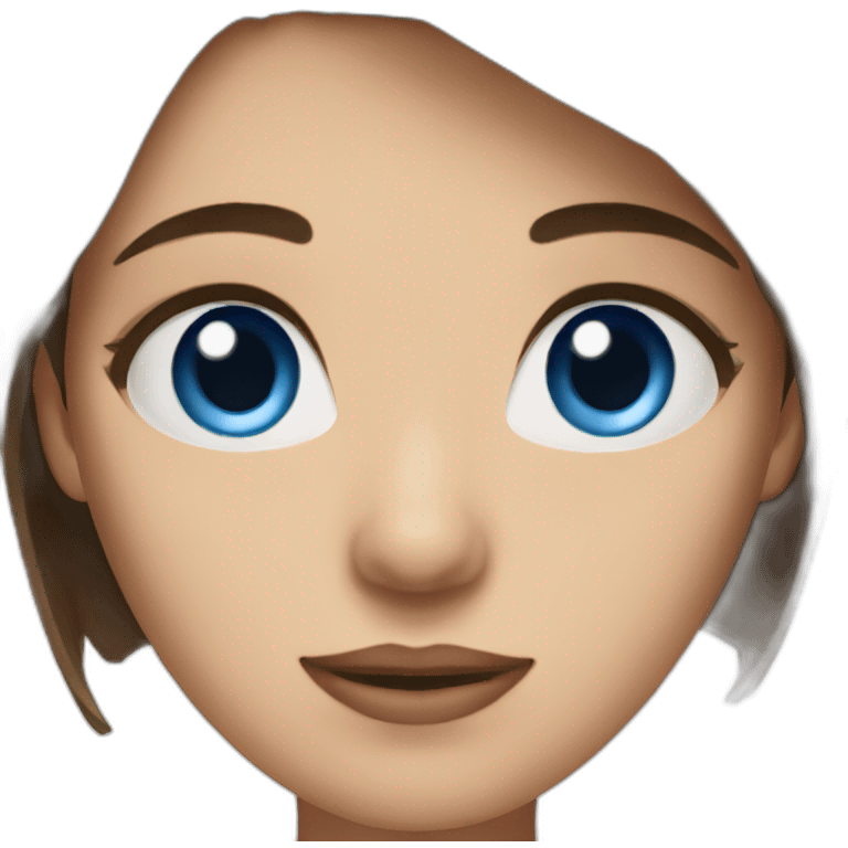 woman with brown hair and blue eyes emoji