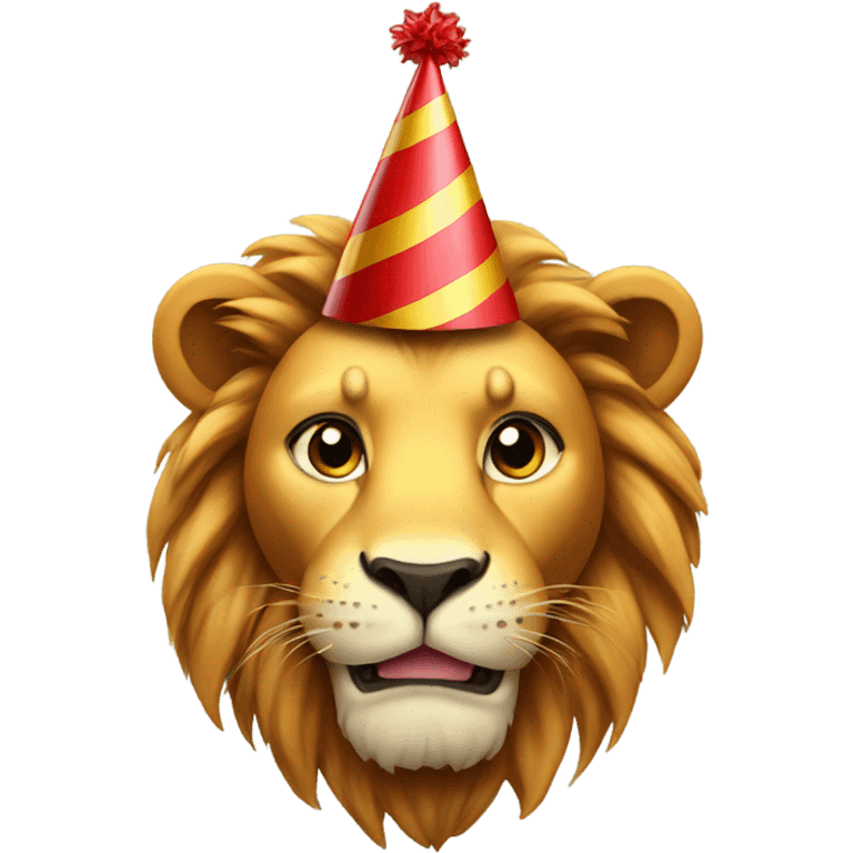 Lion with a party hat emoji