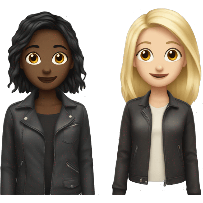 black hair girl and blonde hair girl emoji