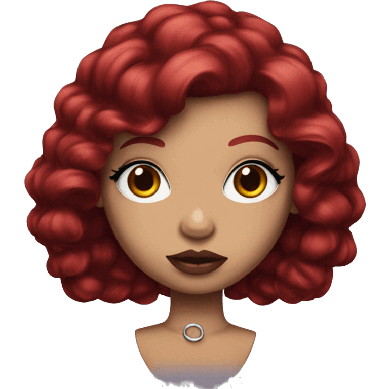 Doll with double d dark red hair big lips and long lashes emoji