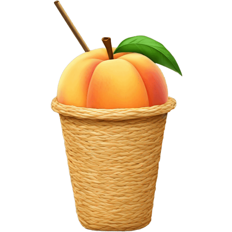 Peach with a straw in it emoji