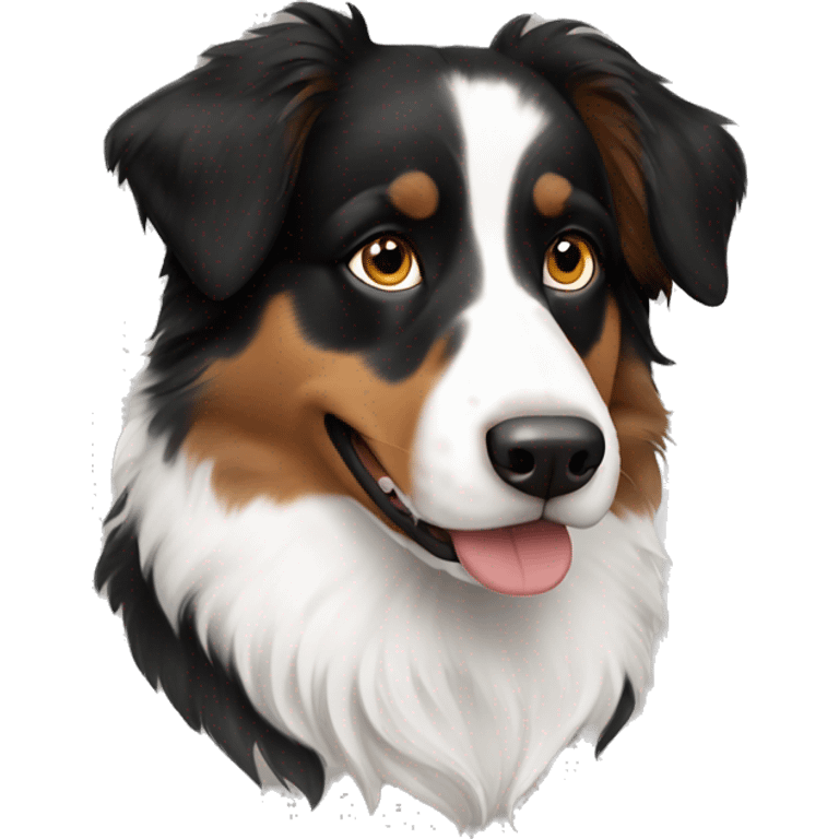 Black white brown Australian Shepherd emoji