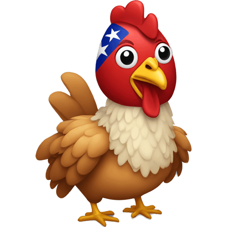 chicken with the color of flag turkey emoji