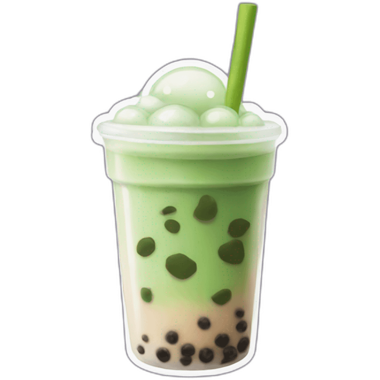 Bubble tea matcha emoji