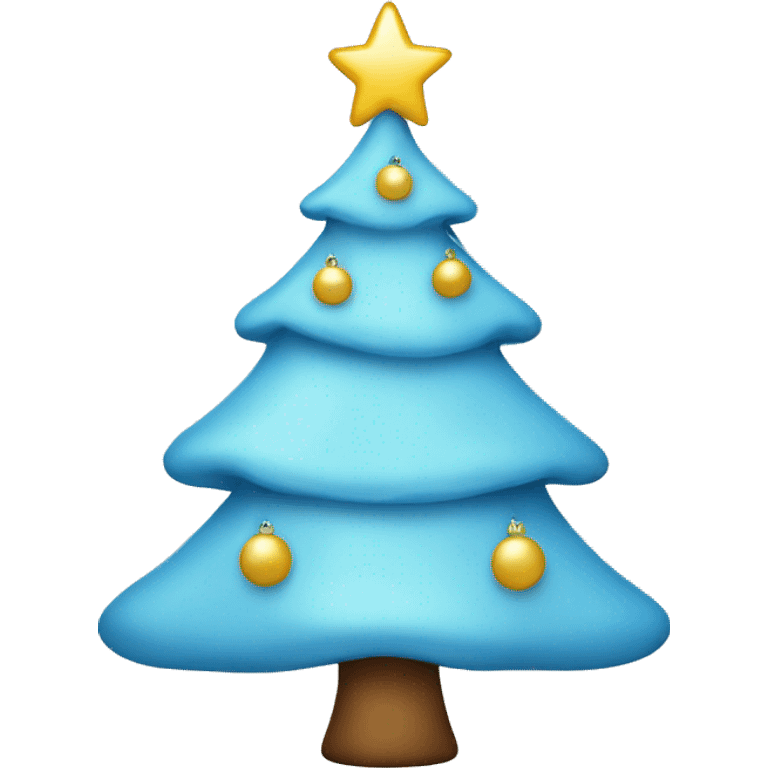 light blue Christmas tree emoji