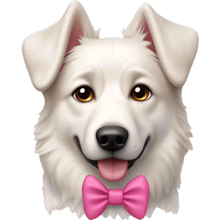 Swiss Shepherd dog gute pink bow emoji