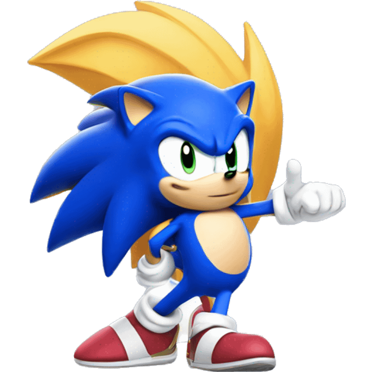 Blue Sonic the hedgehog Pointing right emoji