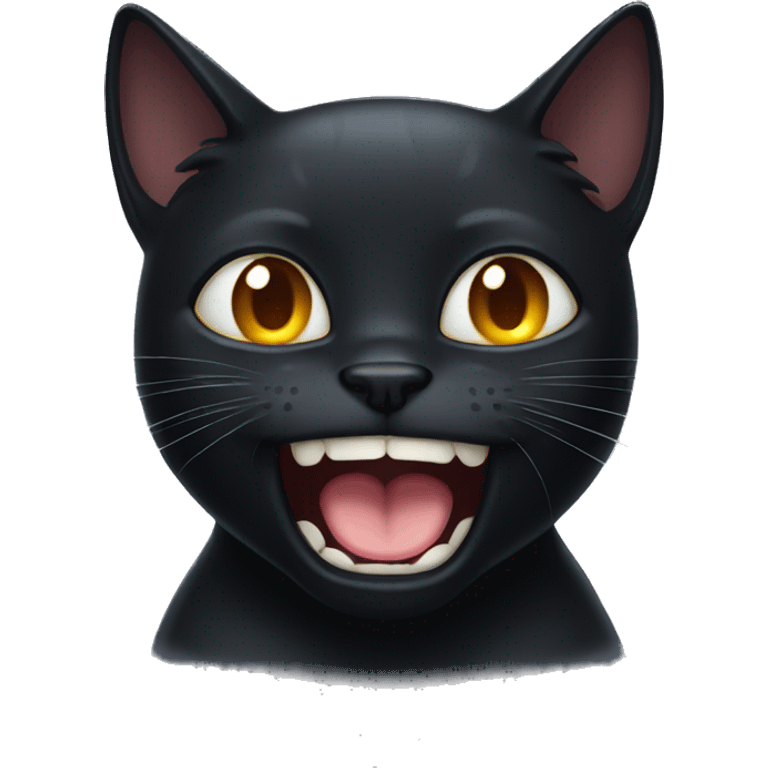 Black cat crying emoji