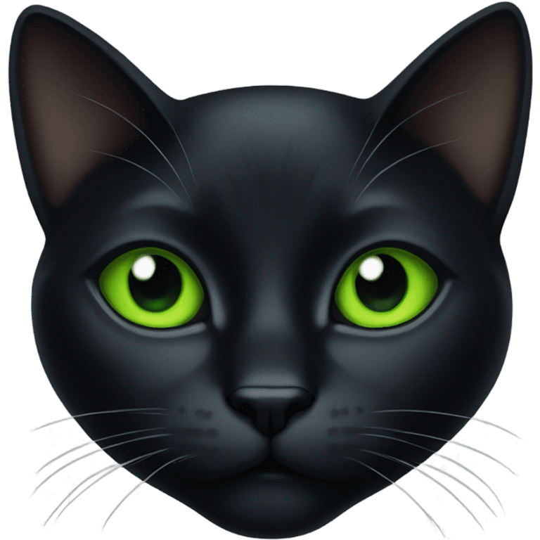 Black cat with green eyes emoji