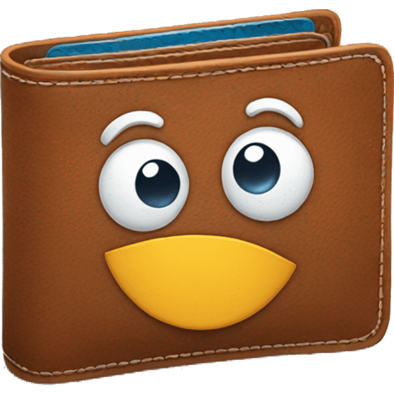 happy wallet with eyes and mouth emoji