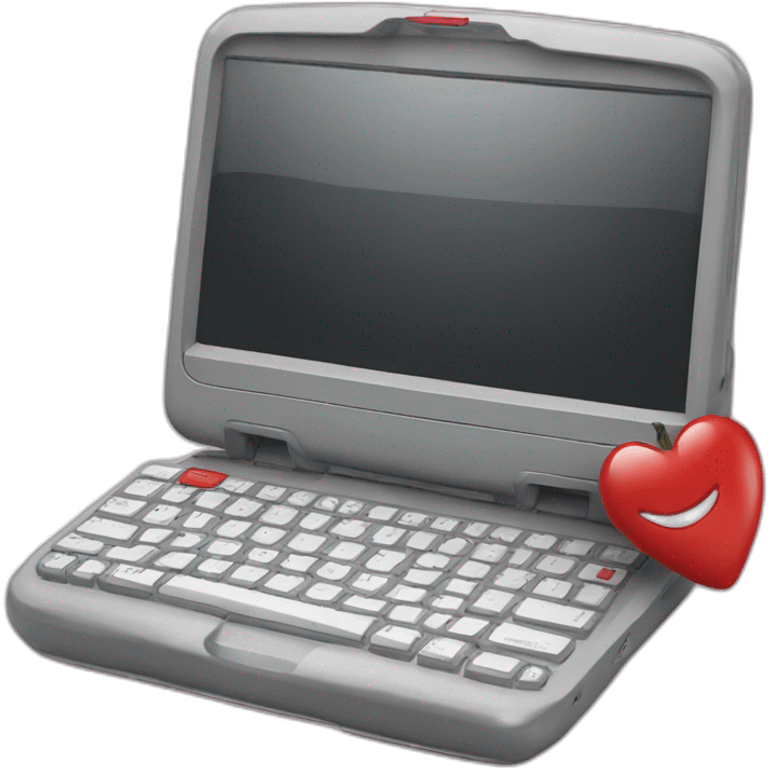 portable pc with red keyboard  emoji