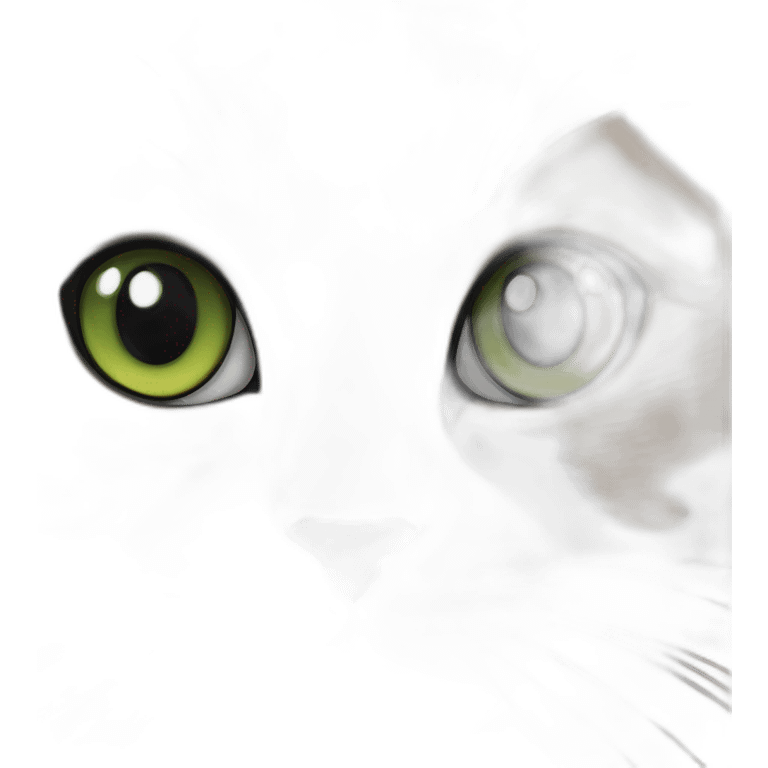 Green eyed Calico cat with black area near the nose emoji