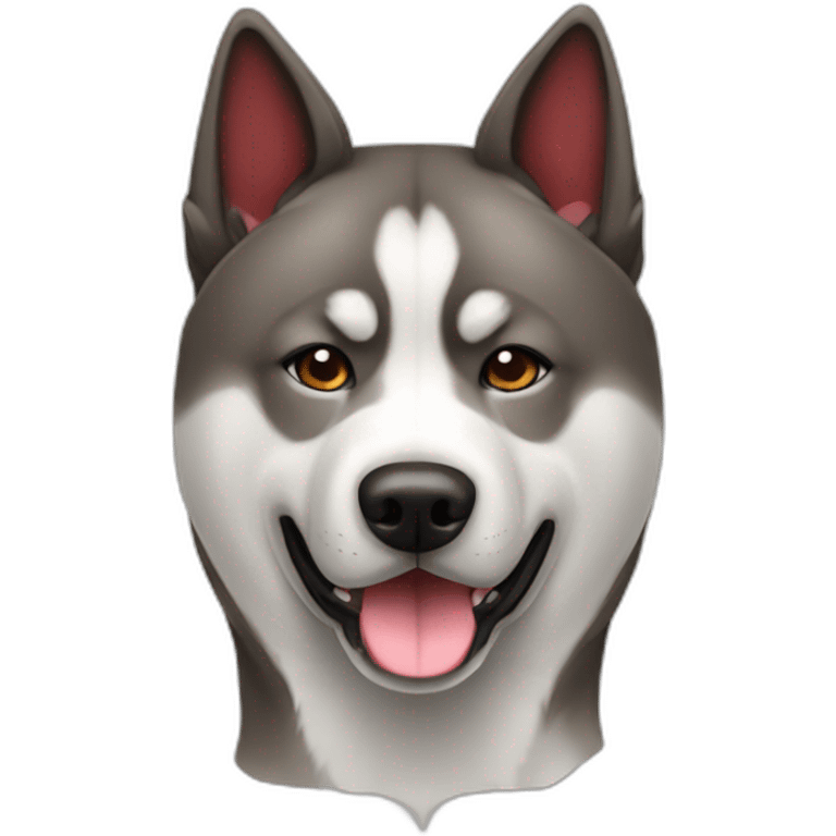 Akita inu brindle grey and red emoji