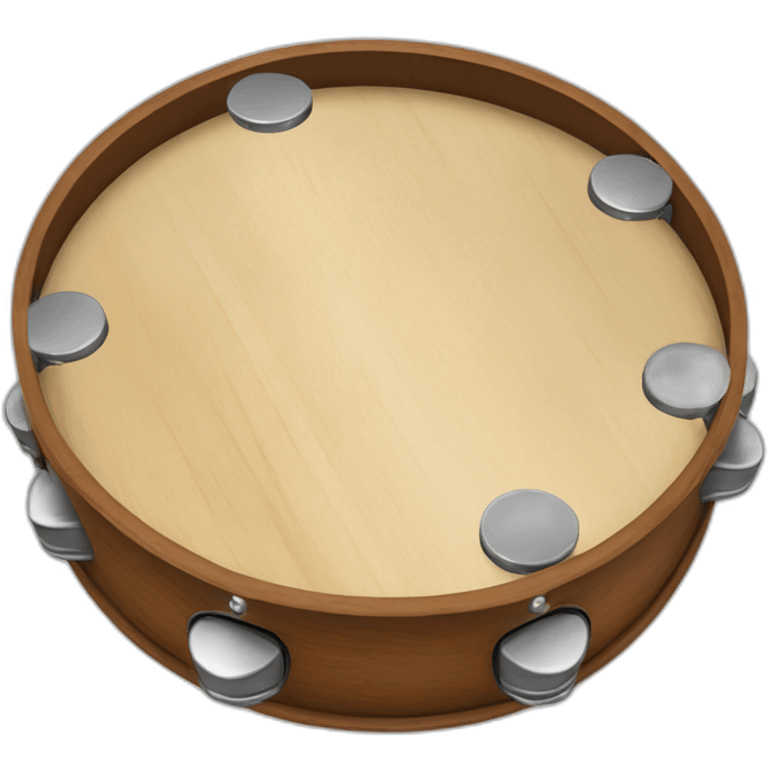 wooden tambourine with metal jingles emoji