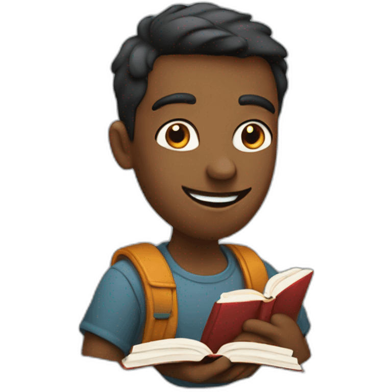 stduent with book in his hand emoji