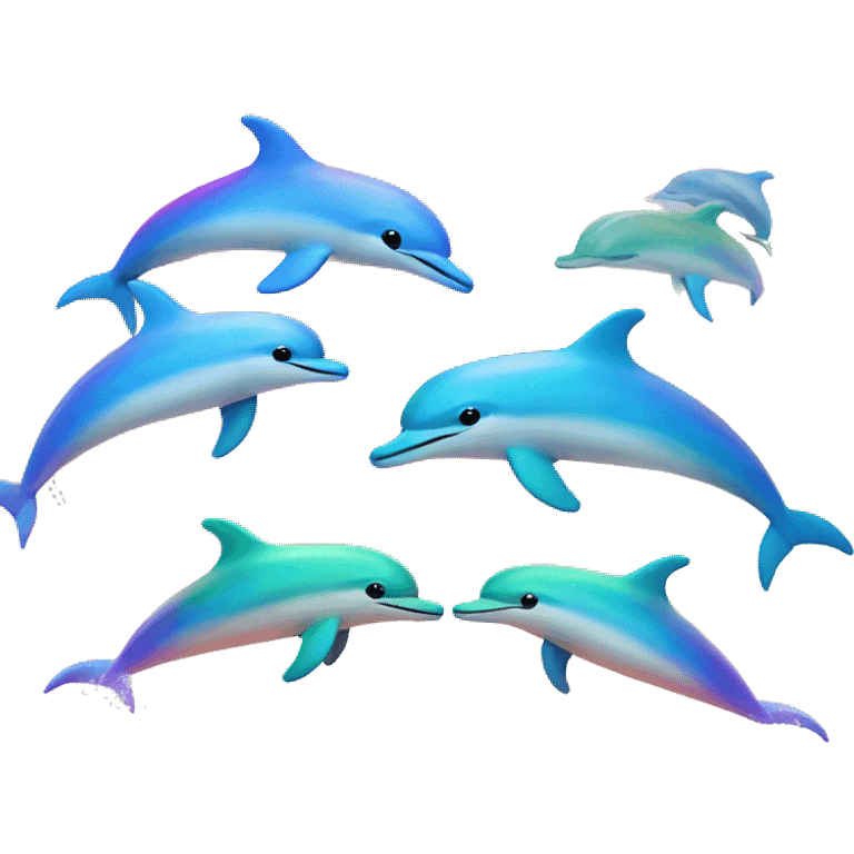 Rainbow dolphins with rainbow in background  emoji