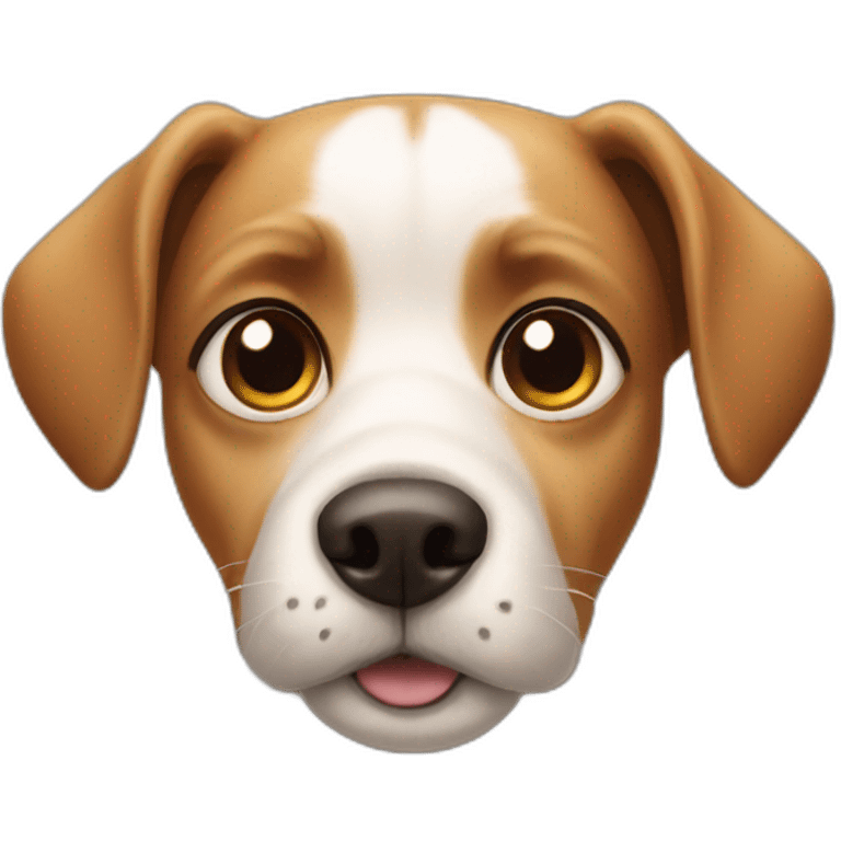 Dog with big eyes and love emoji