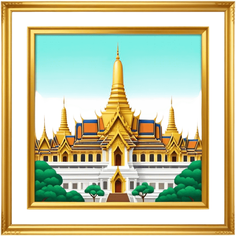 Grand Palace Bangkok Landmark Emoji – Featuring golden spires, Thai architecture, and the Emerald Buddha Temple. emoji