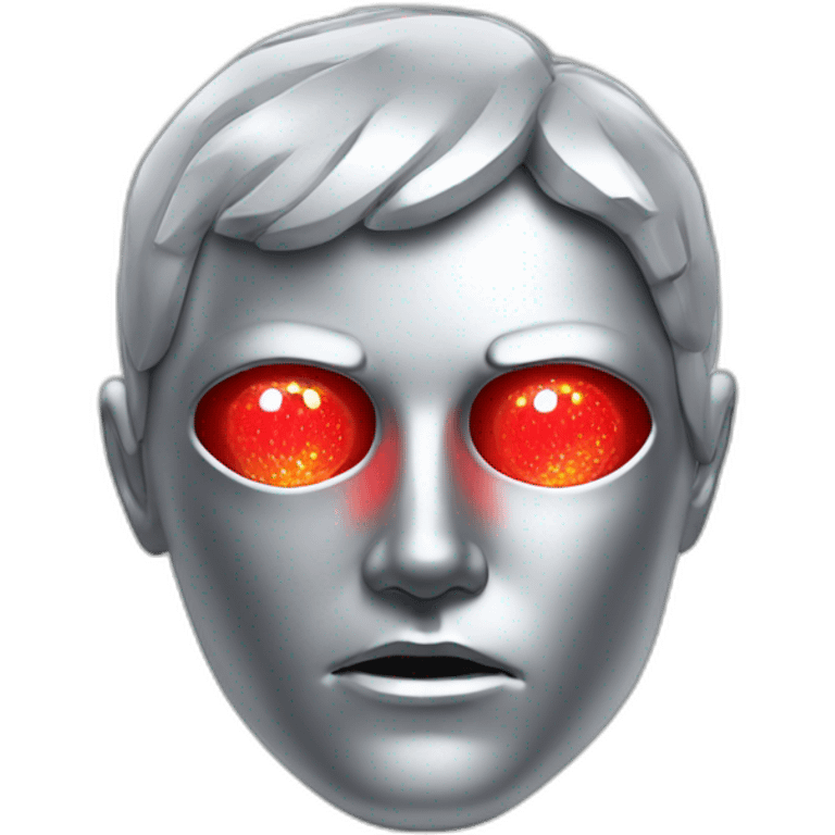 A silver human head with red laser beam coming out of eyes  emoji