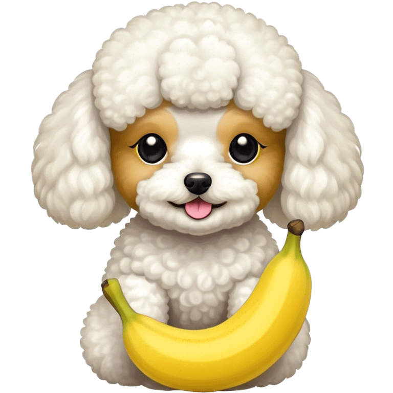 Toy poodle and banana emoji