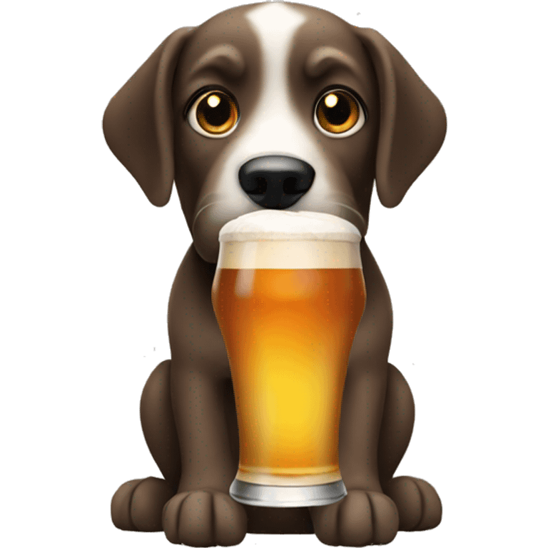 dog holding a pint emoji