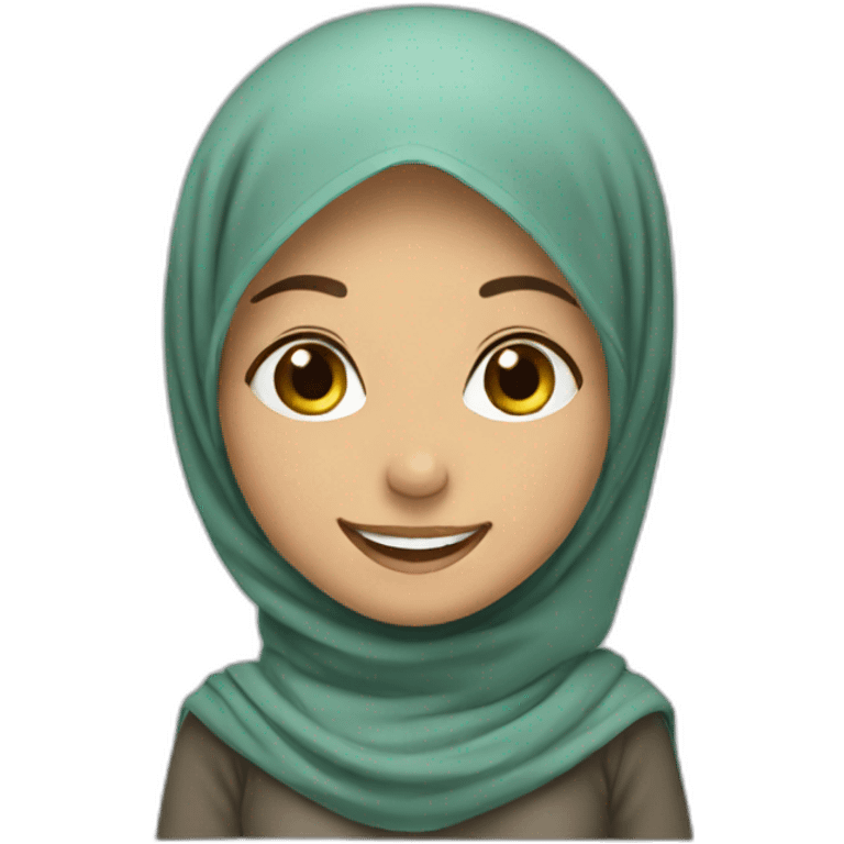 A very happy girl with hijab emoji