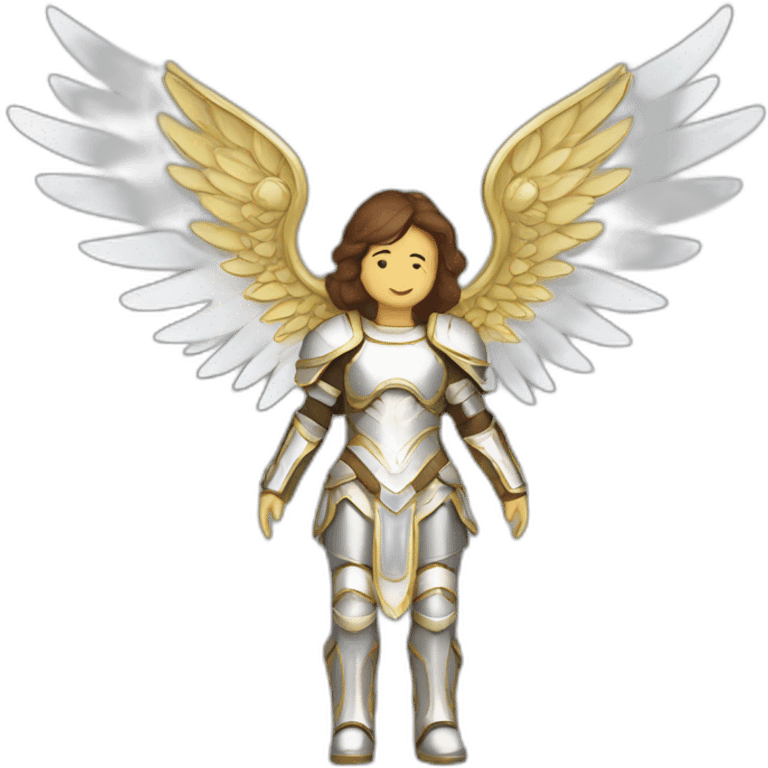 Female archangels armor wings halo emoji