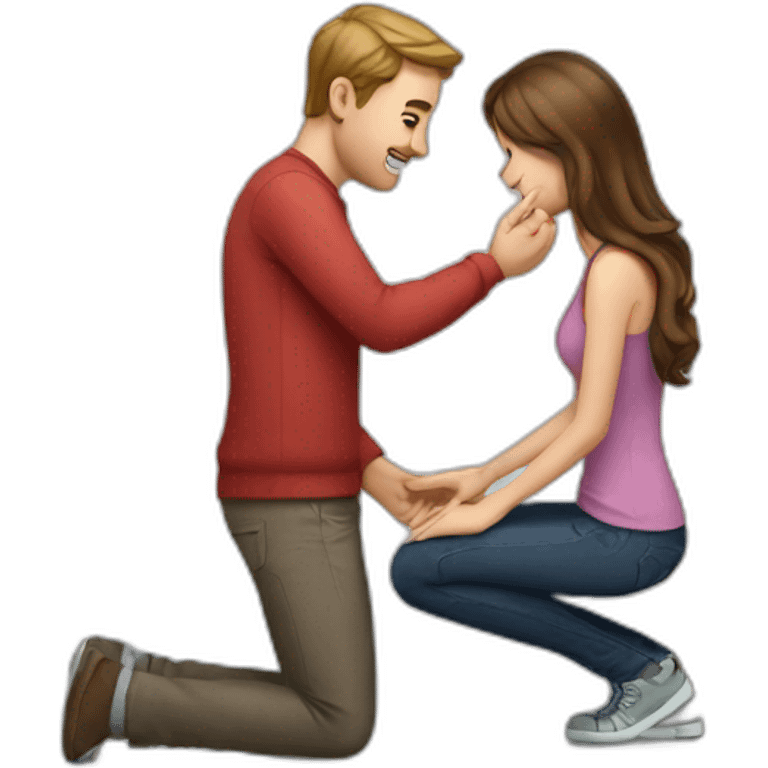 A guy is on his knee and proposing his girlfriend emoji