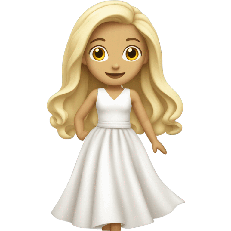 blonde girl in white dress emoji