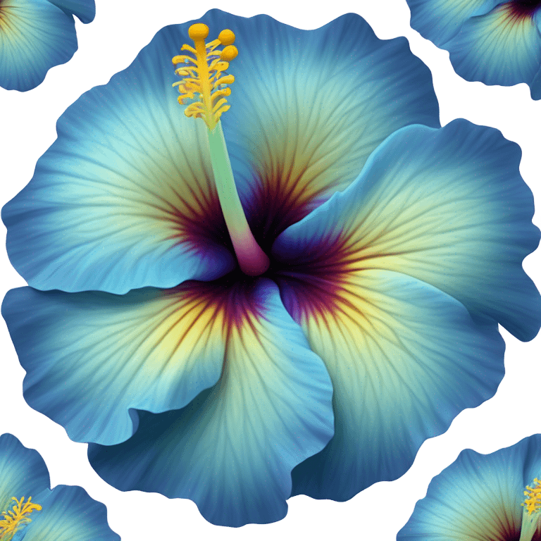 Blue hibiscus flower emoji