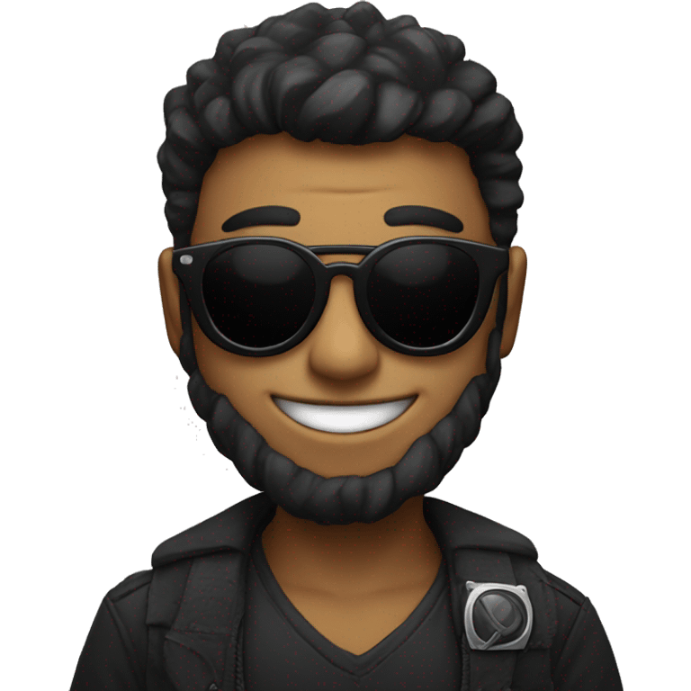 Smile with black Sun glass with ishhh emoji