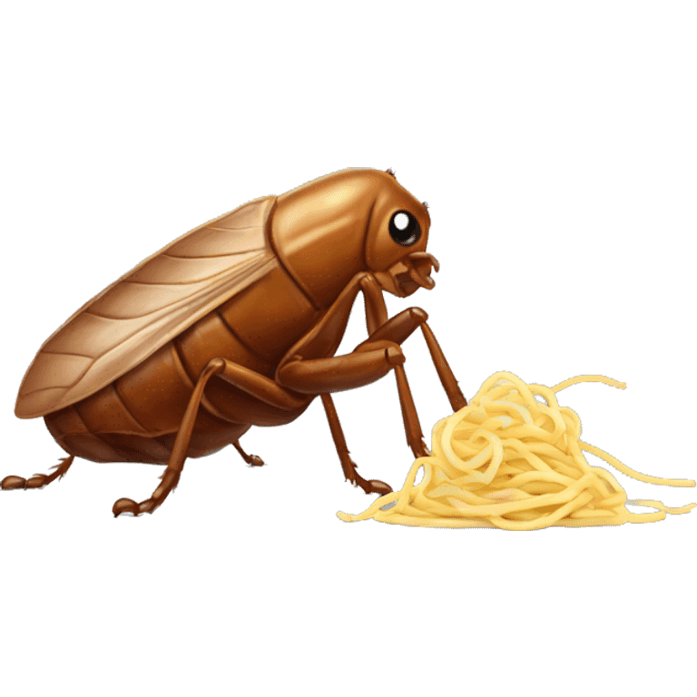 Cockroach eating noodles emoji