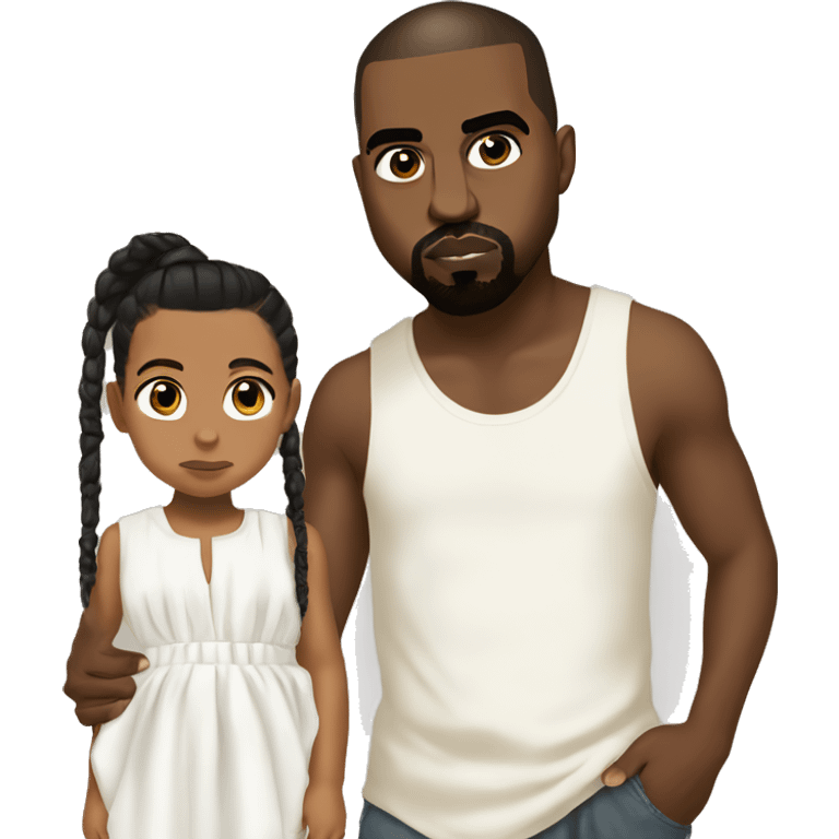 Kanye west with north west  emoji