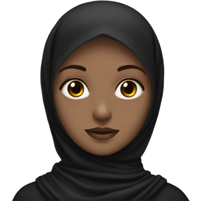 White girl, black eyes with black hijab emoji