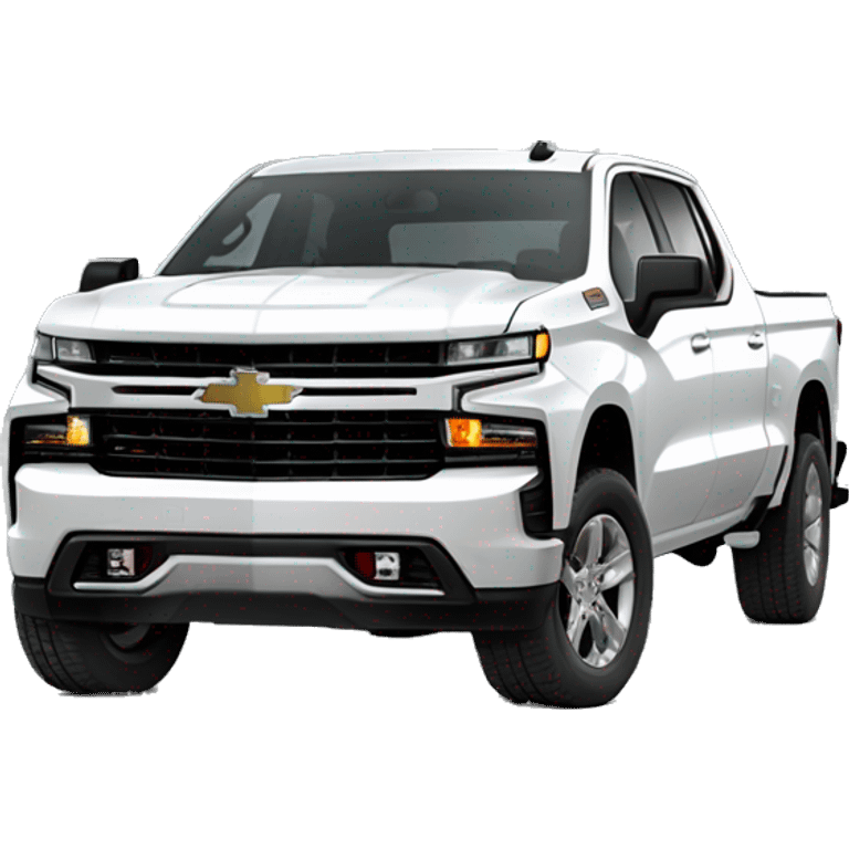 2019 White Chevrolet Silverado Z71 crew cab with tinted windows emoji