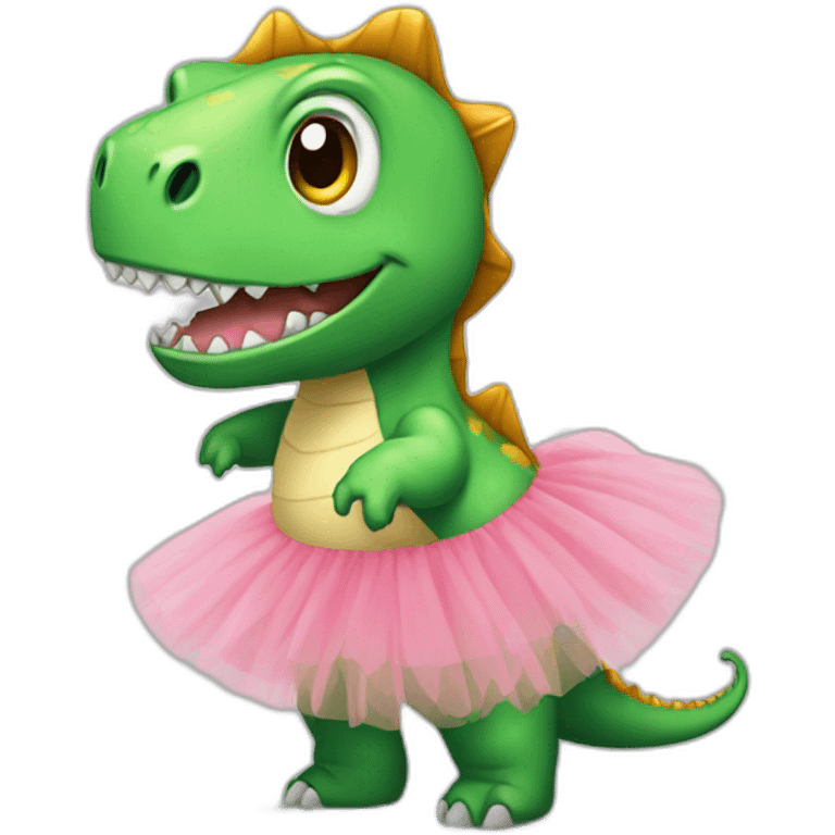 un dinosaure en tutu emoji