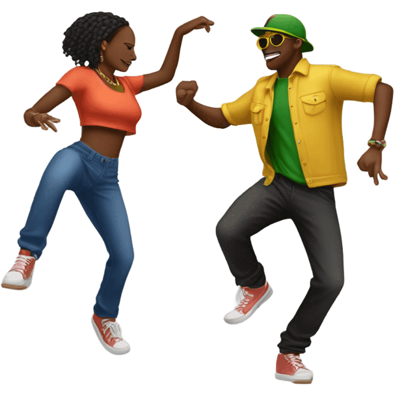 Two people dancing to reggaeton music emoji