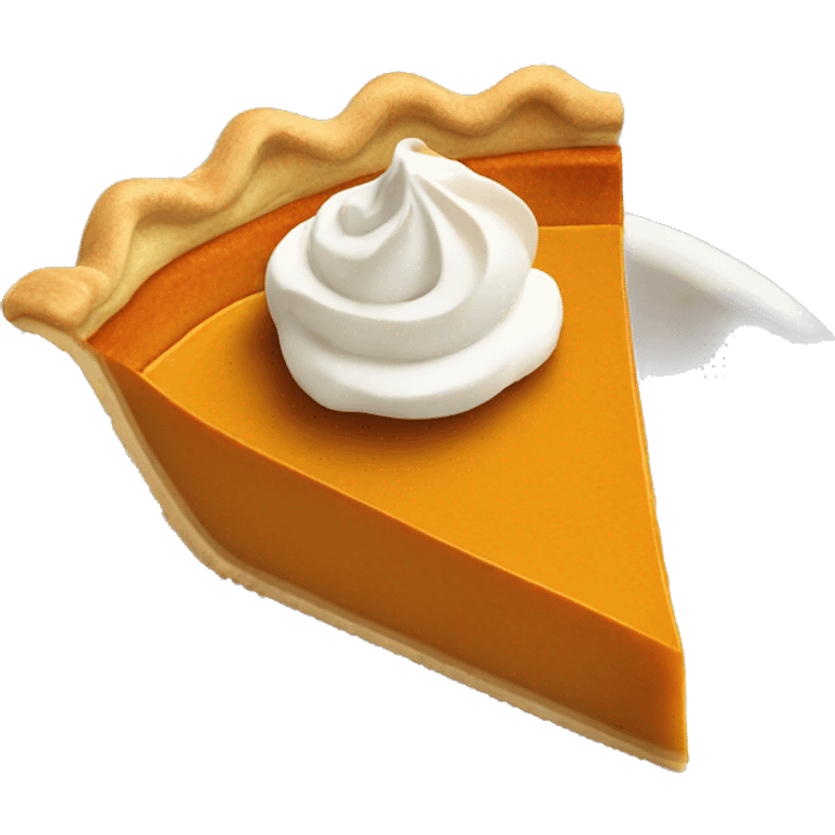 Slice of Pumpkin pie with whipped cream emoji