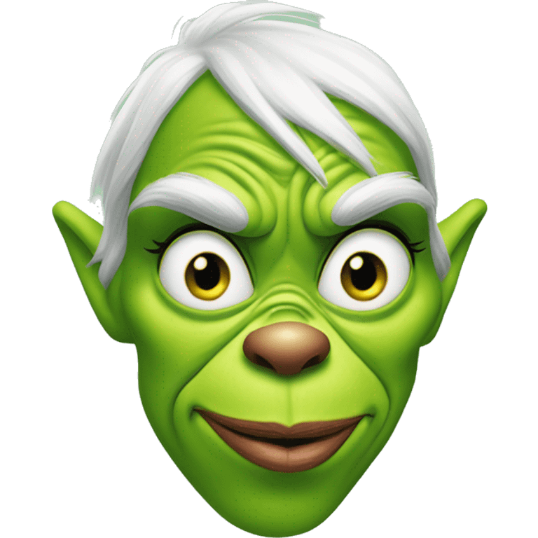 The grinch with fake nails and lip filler emoji