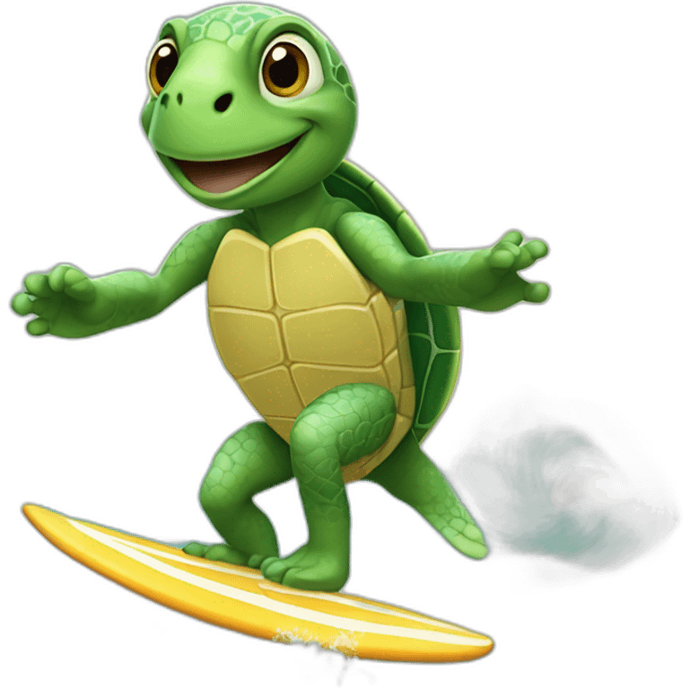 sea turtle surfing emoji