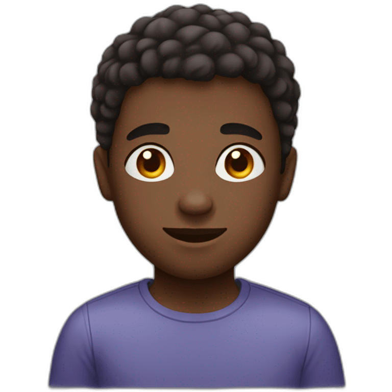 young man with a round face of dark skin color with short hair and a mole on his nose emoji