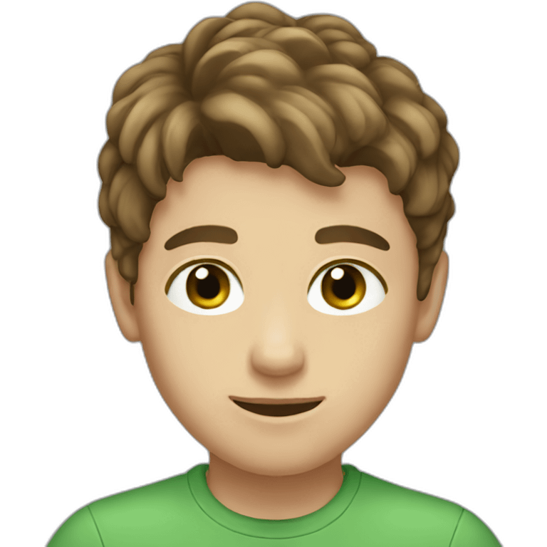 Boy with green eyes, middle hair part, brown hair emoji